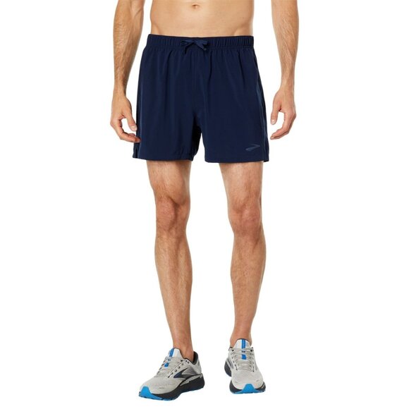 Brooks Moment 5” Run Happy Athletic Shorts, Navy Blue - Men’s Size Medium - Picture 1 of 5